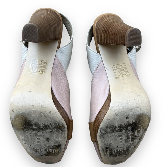 Pilar Abril Open-Toe Leather Sling Back Loafer Pumps - Picture 5 of 5